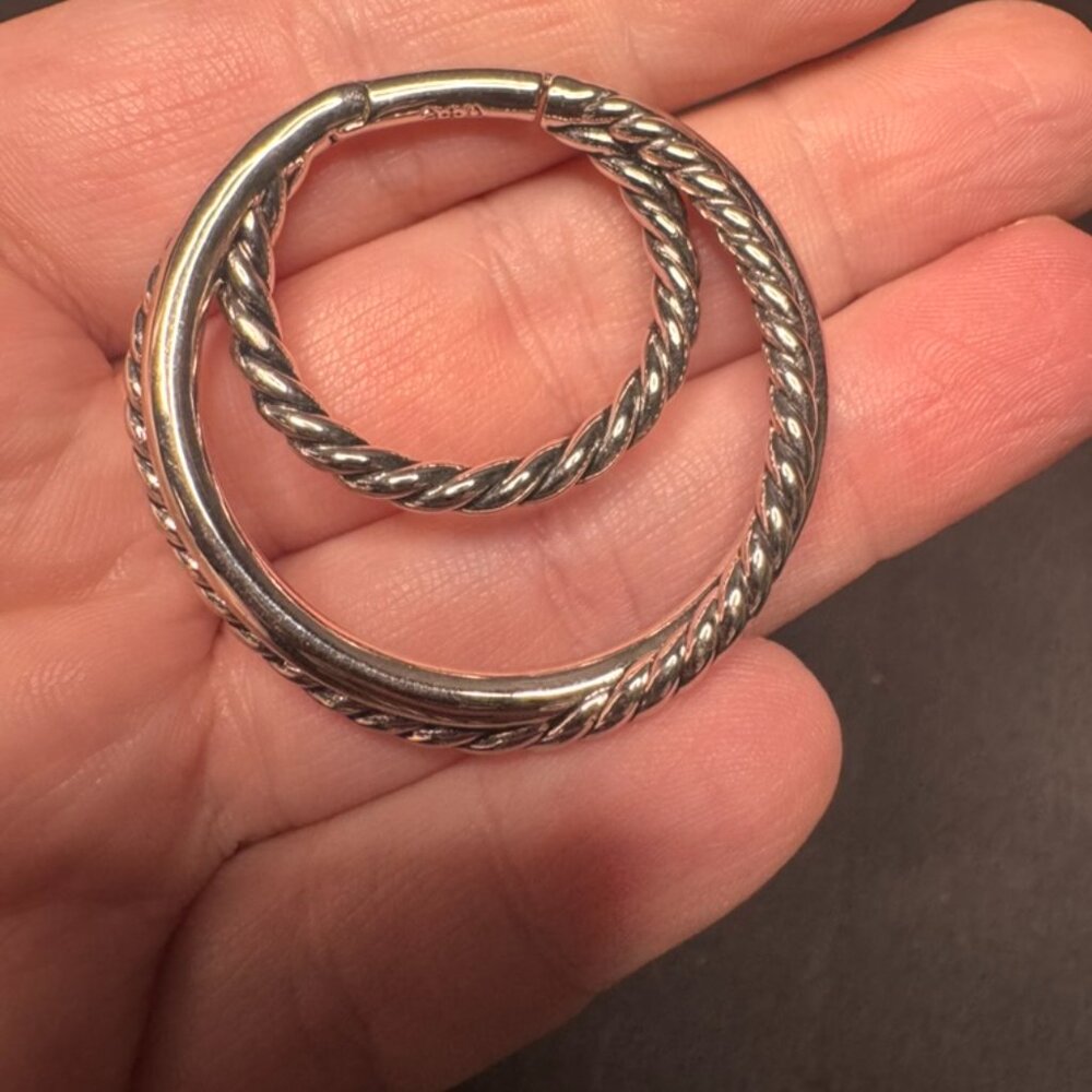 Ask & Embla Silver Essa Hoop Ear Hangers - Picture 4 of 6